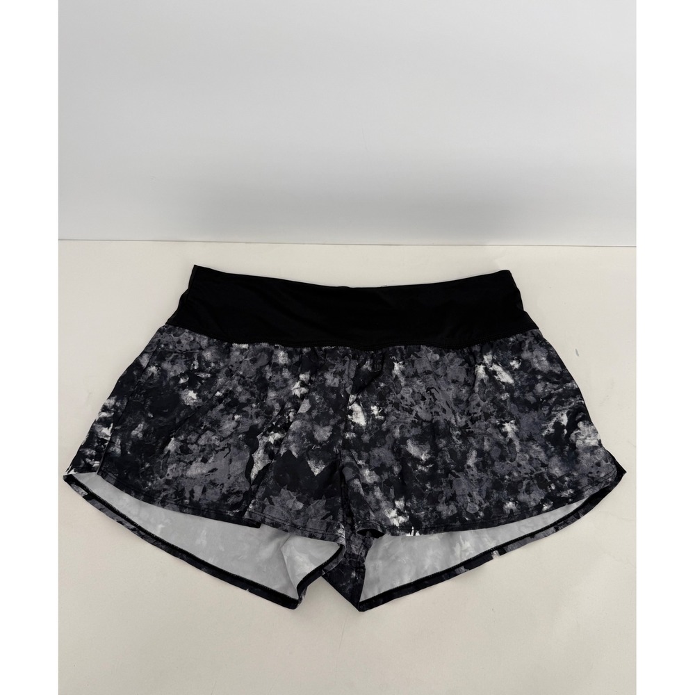 Nike Women Black White Abstract Print Swim Shorts Sz L